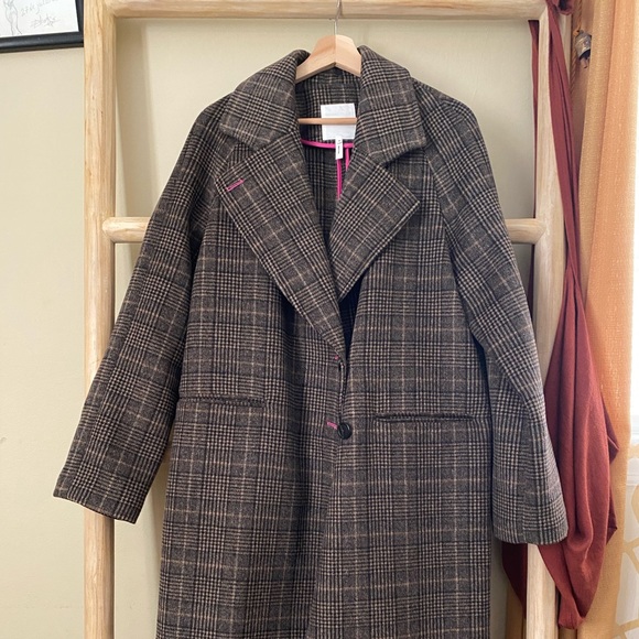 Avec les Filles plaid double face wool coat - Picture 2 of 5
